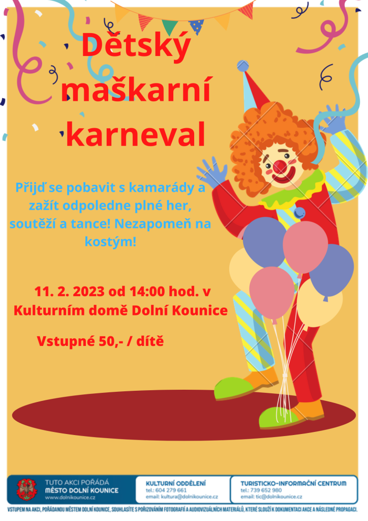 Dětský maškarní karneval plakát