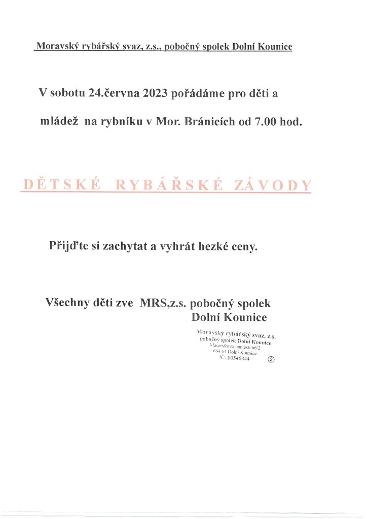 Dětské rybářské závody